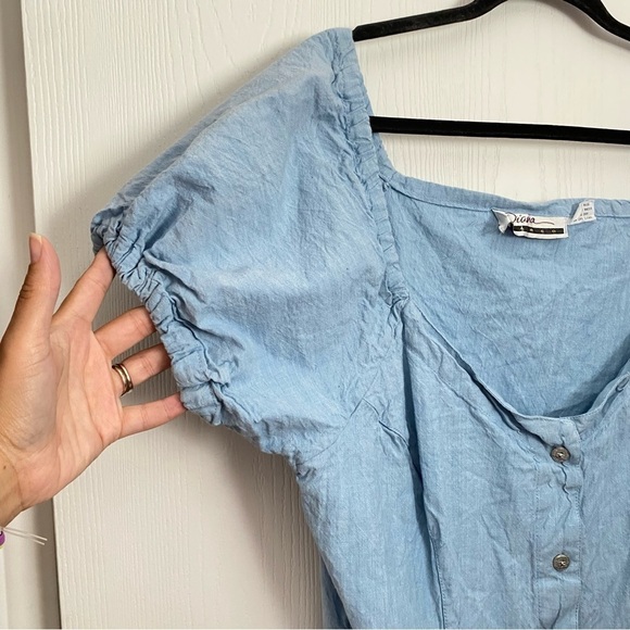 Vintage Diana Marco Light Blue Chambray Dress Size 1X - Picture 4 of 9